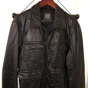 A/X Men’s Black Leather Jacket - XL
